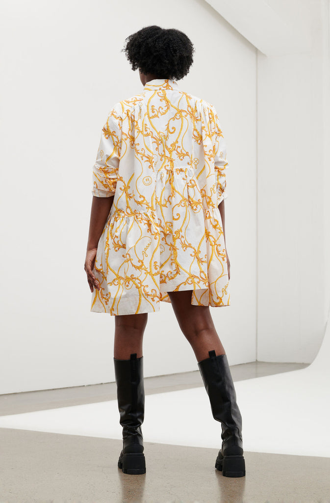 Gathered Mini Shirt Dress