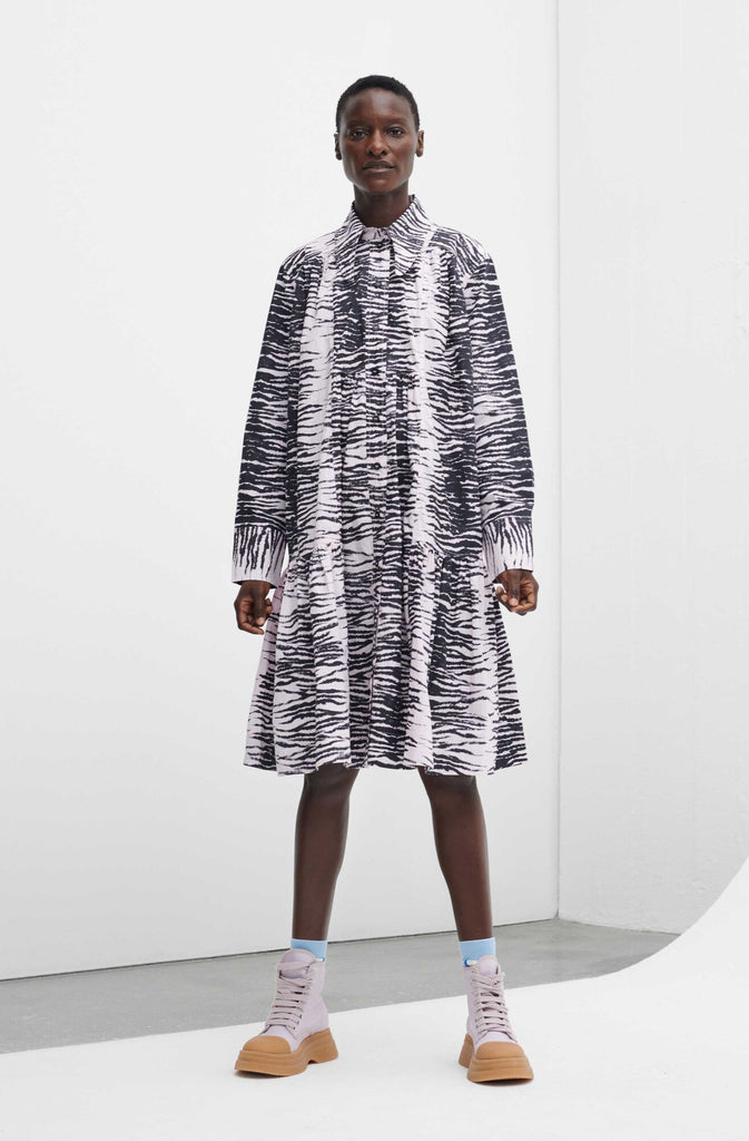 Light Lilac Printed Shirt Dress