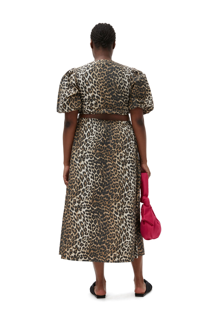 Printed Cotton Zipper Crop