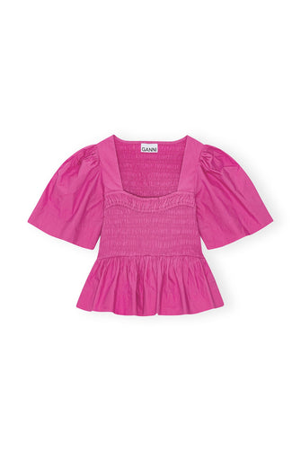 Cotton Poplin Smock Blouse