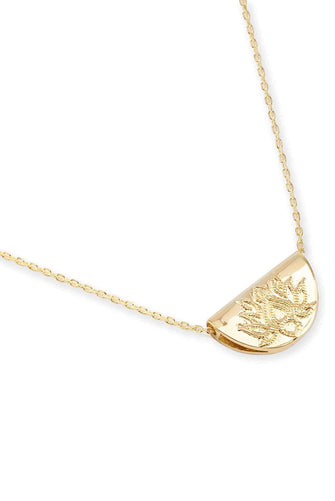 Gold Lotus Short Necklace