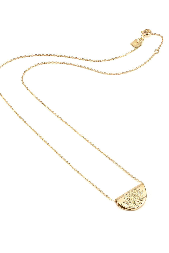 Gold Lotus Short Necklace