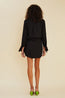 Halley Oversized Mini Shirt Dress Black