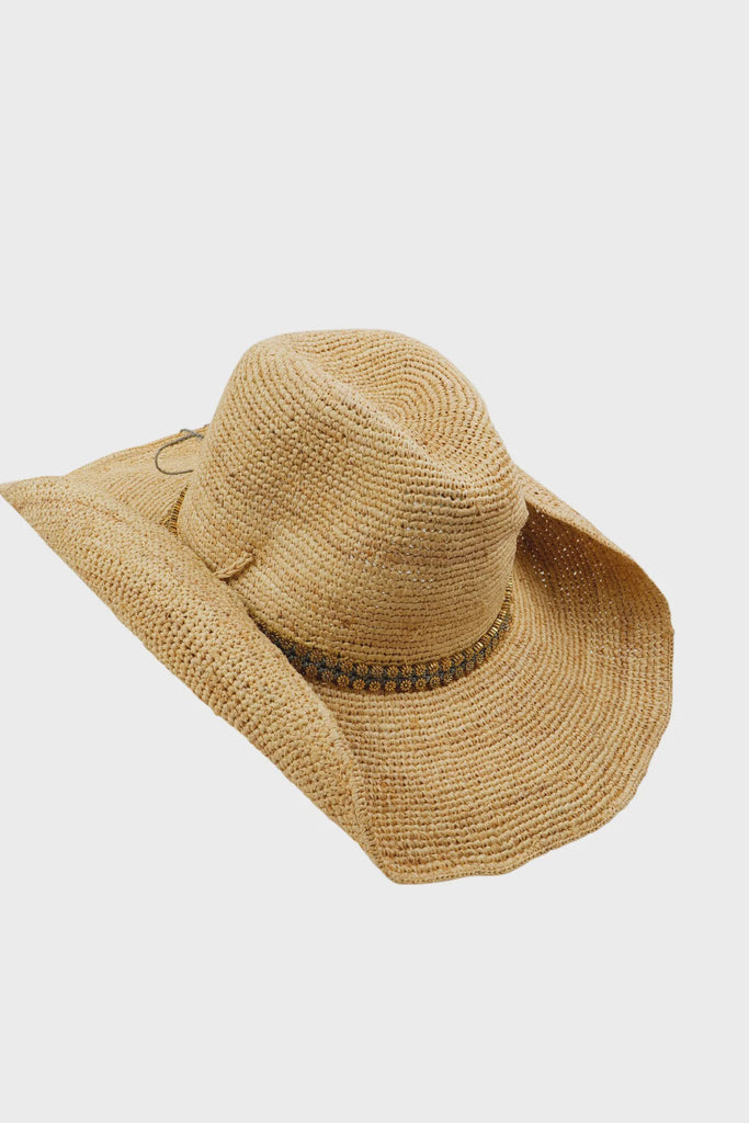 Raffia Hat with Gold Daisy Chain