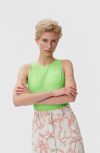 Printed Denim Mini Skirt