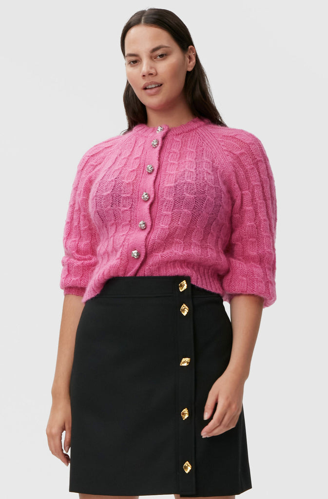 Cable Cardigan Phlox Pink