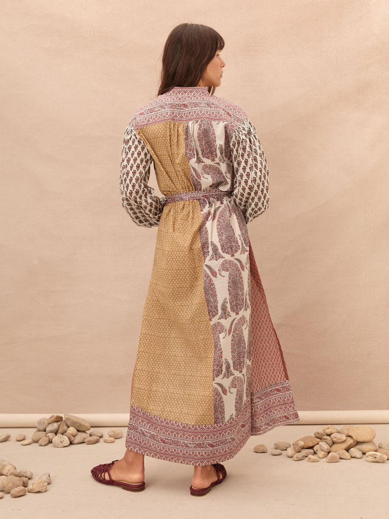 Calico Maxi Smock Dress