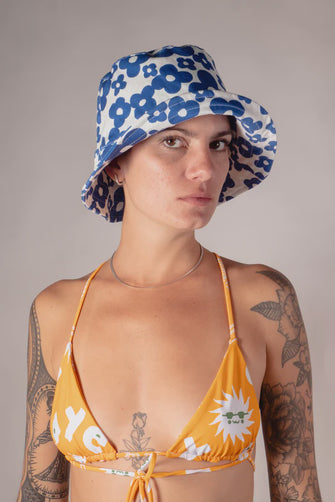 Nahui Ollin Bucket Hat Blue