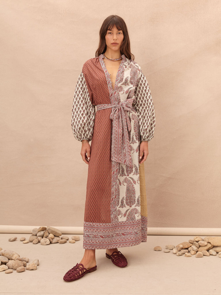 Calico Maxi Smock Dress