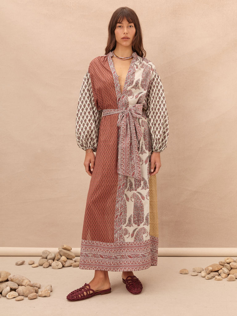 Calico Maxi Smock Dress