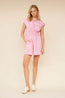Rosanna Mini Shirred Waist Dress Pink