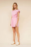 Rosanna Mini Shirred Waist Dress Pink