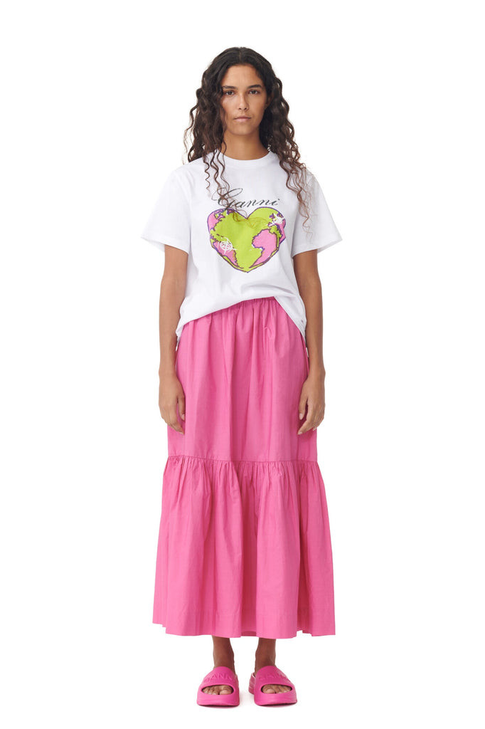 Cotton Poplin Midi Skirt