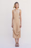 Liz Rouched Midi Tank Dress Gold