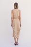 Liz Rouched Midi Tank Dress Gold