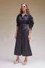 Tali Midi Shirt Dress with Gathered Detail