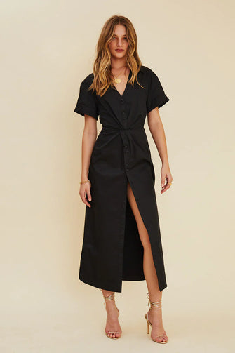 Prism Pleat Short Sleeved Midi Dress