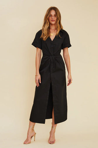 Prism Pleat Short Sleeved Midi Dress