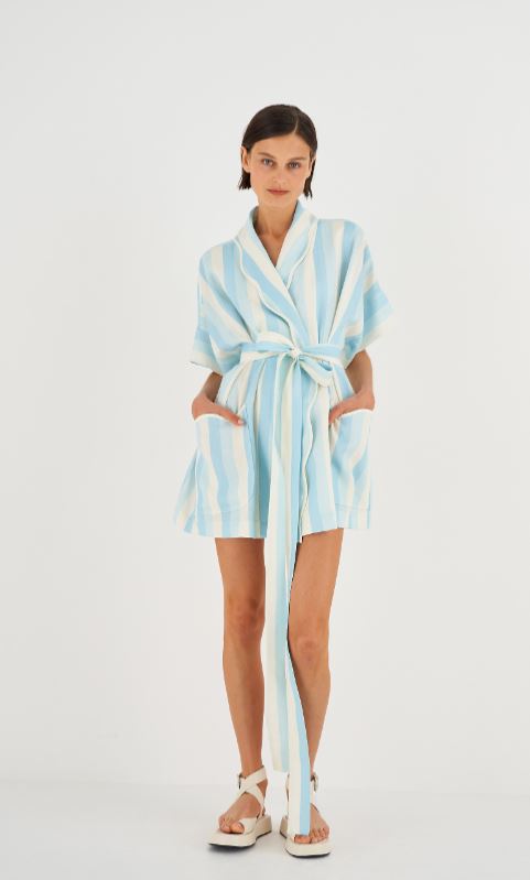 Stripe Robe Sky