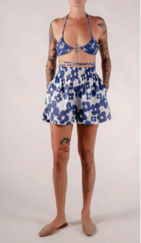 Nahui Ollin Smoke Shorts Blue