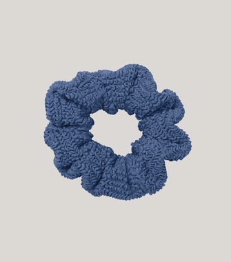 Crinkle Scrunchie Metallic Denim