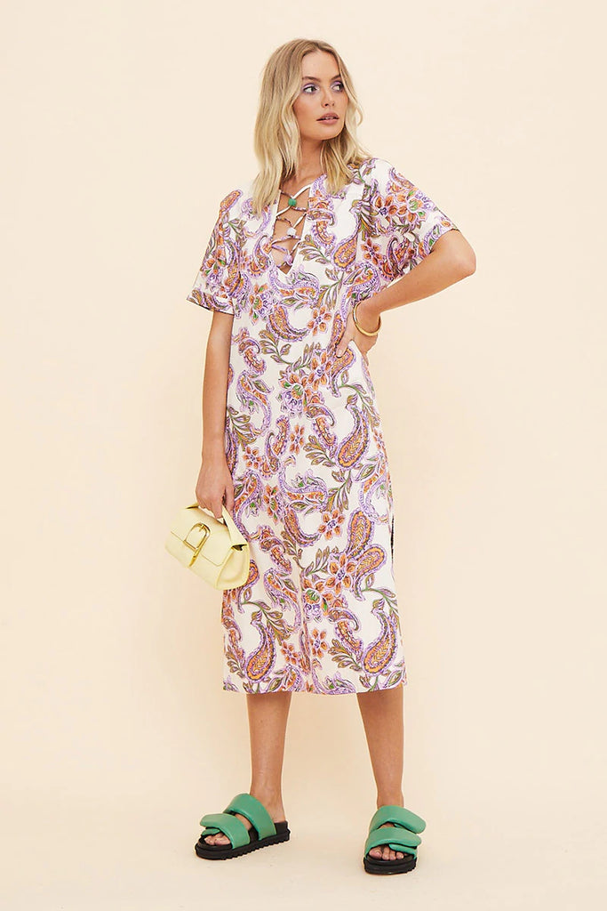 Sienna Midi Kaftan with Neck Detail