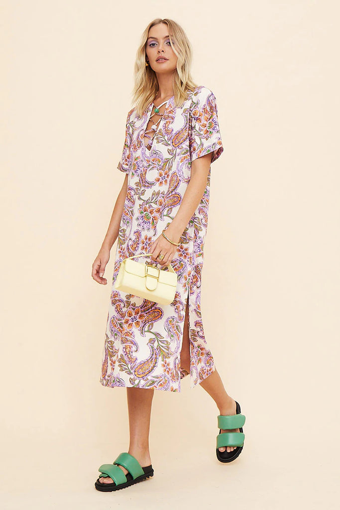 Sienna Midi Kaftan with Neck Detail