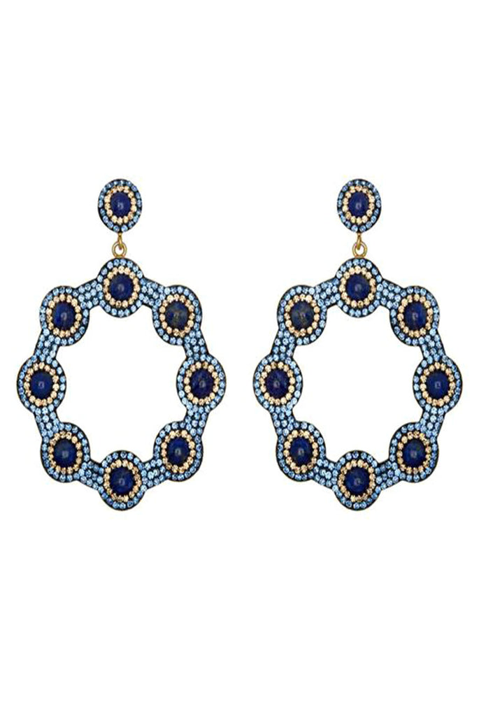 Majolica Lapis Hoop Earrings