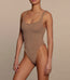 Square Neck Swim Metallic Cocoa
