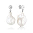 Sunburst Baroque Pearl Earrings Gold