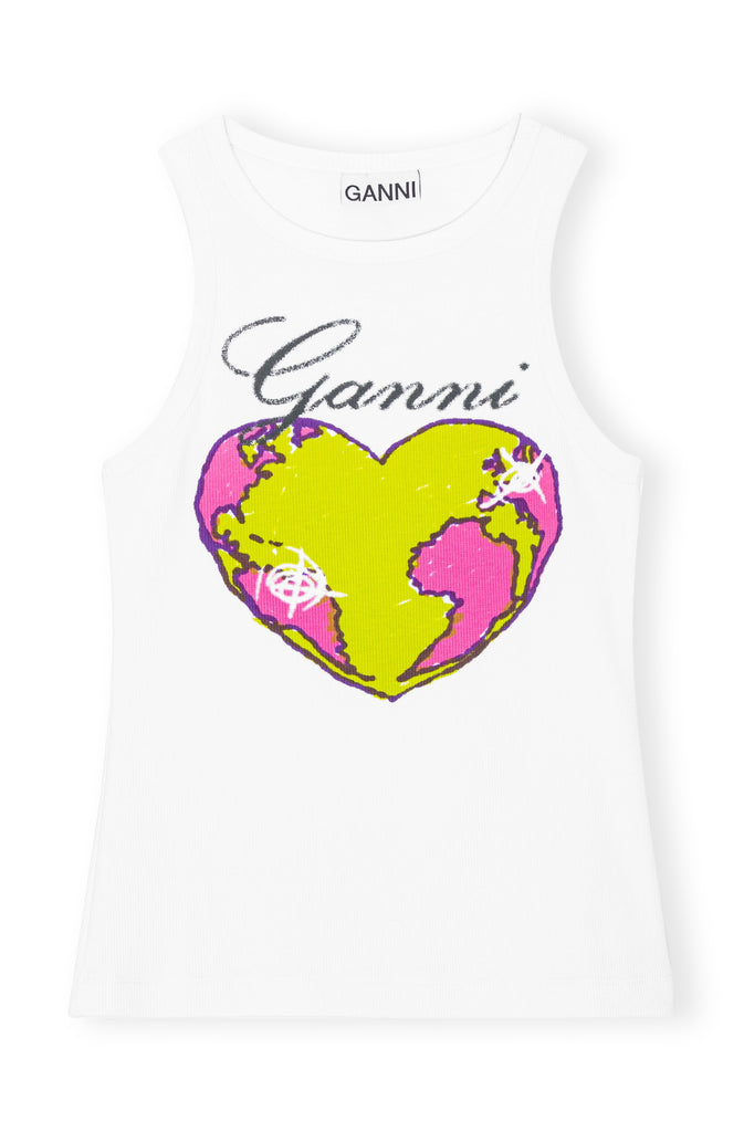 Graphic Heart Rib Tank