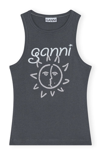 Graphic Sun Rib Tank