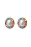 Rainbow and Pearl Stud Earrings