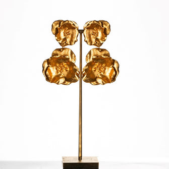Double Bloom Earrings Gold
