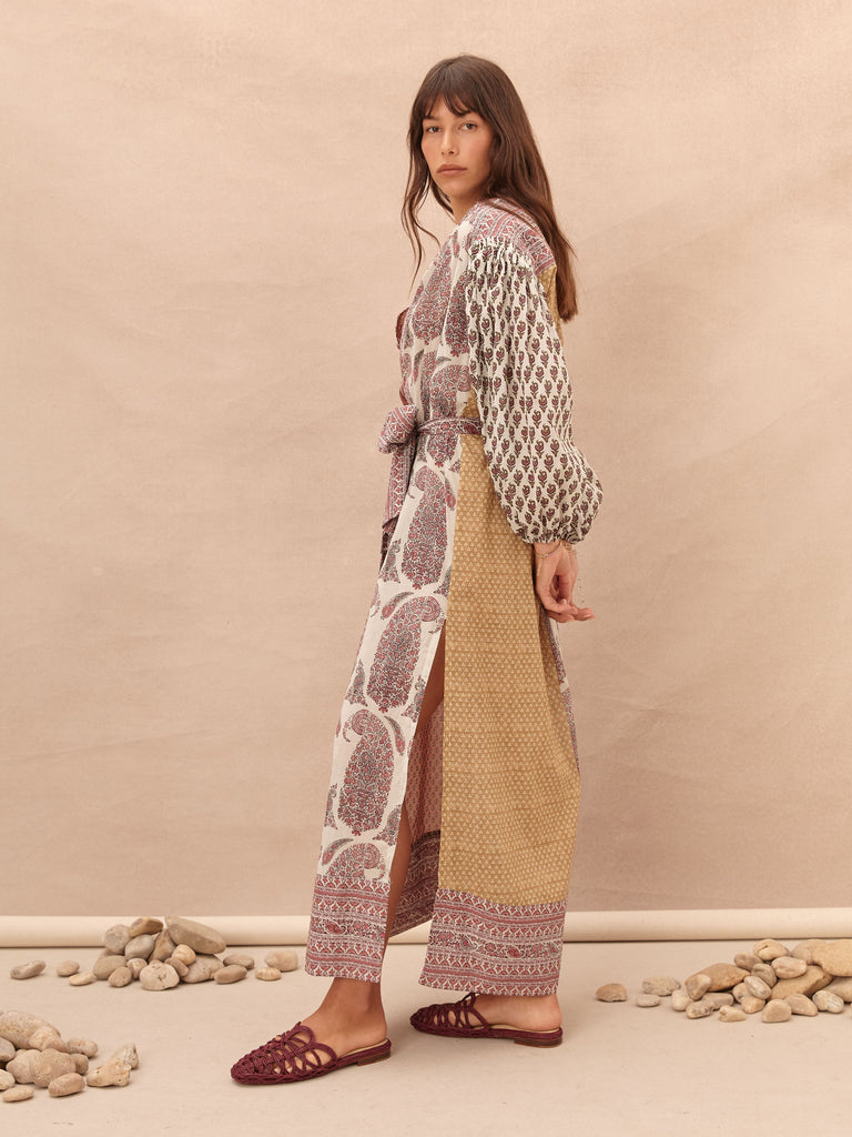 Calico Maxi Smock Dress