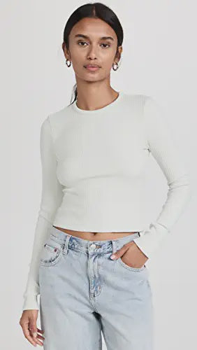 Alma Longsleeve Rib Tee Powder