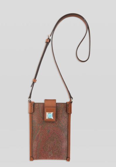 Cross Body Paisley Phone Holder Turqoise