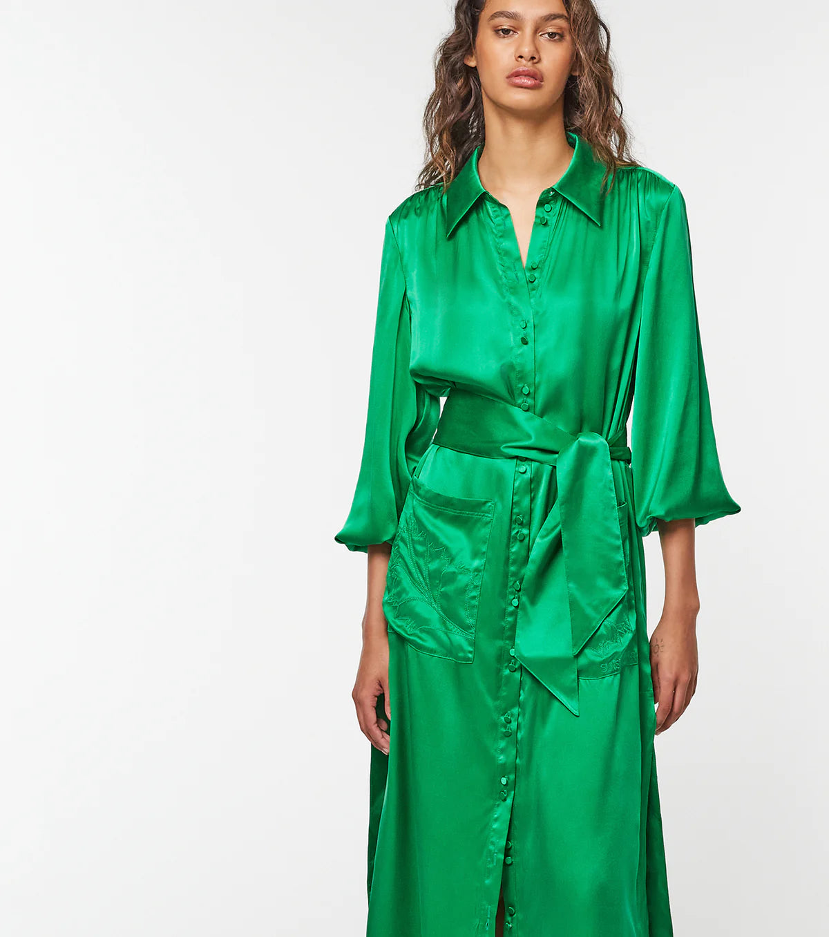 Elbaz Shirt Dress Green Tambourine – Toscani Australia