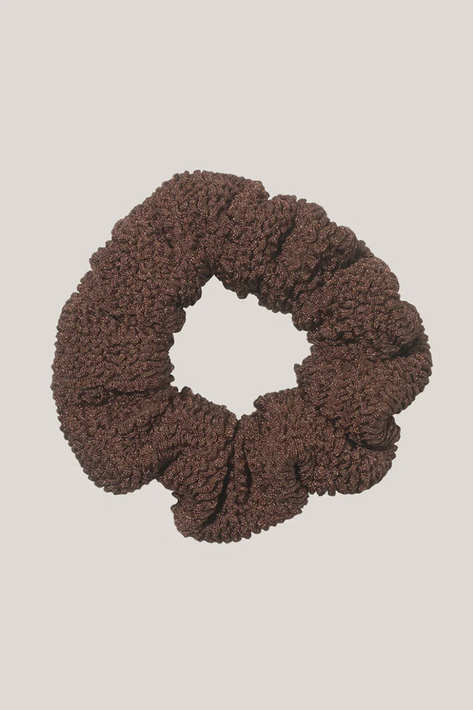 Crinkle Scrunchie Metallic Chocolate