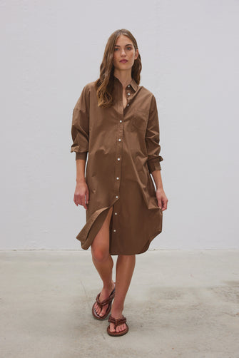 Chiara Maxi Shirt Dress Coffee