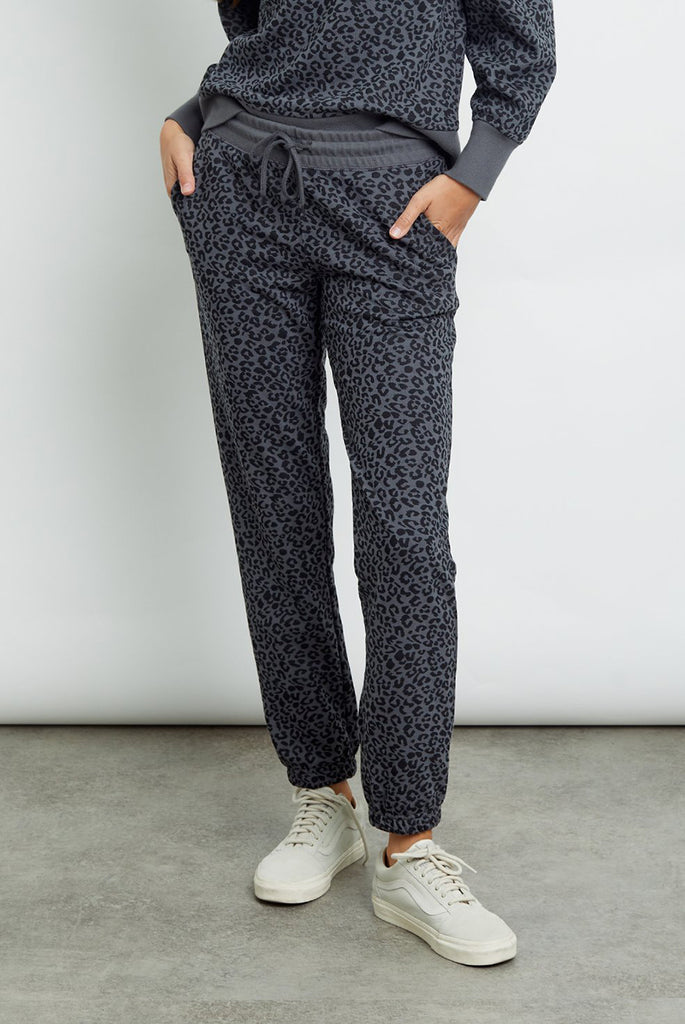 Kingston Pant Charcoal Mini Cheetah