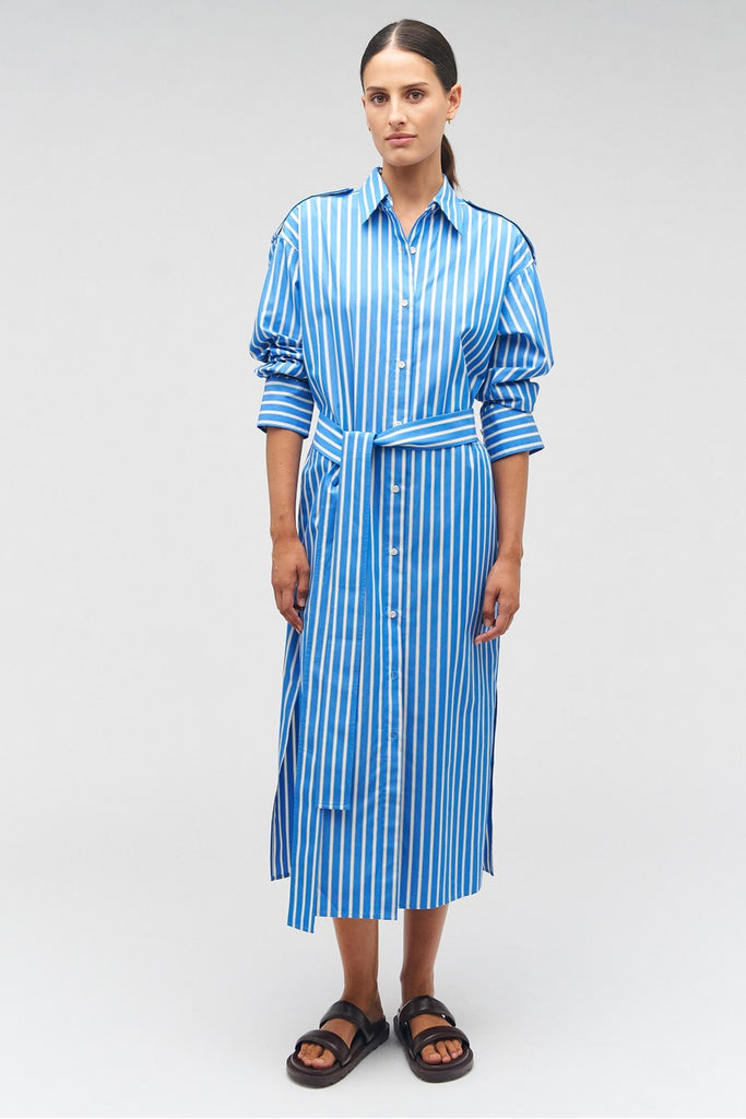 Stripe Poplin Shirt Dress
