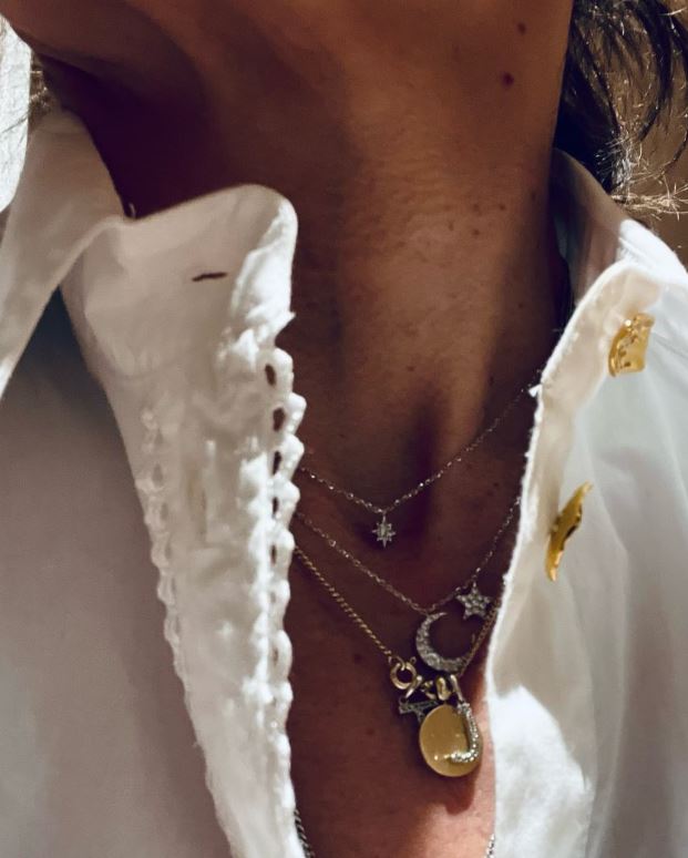 Asteria One Only Moon & Star Necklace Yellow Gold