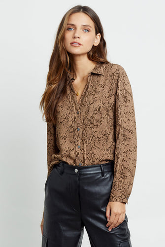 Noemi Brown Snakeskin