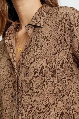 Noemi Brown Snakeskin
