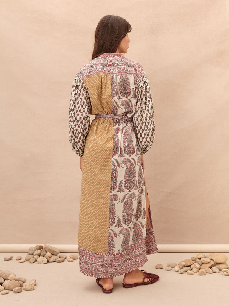 Calico Maxi Smock Dress