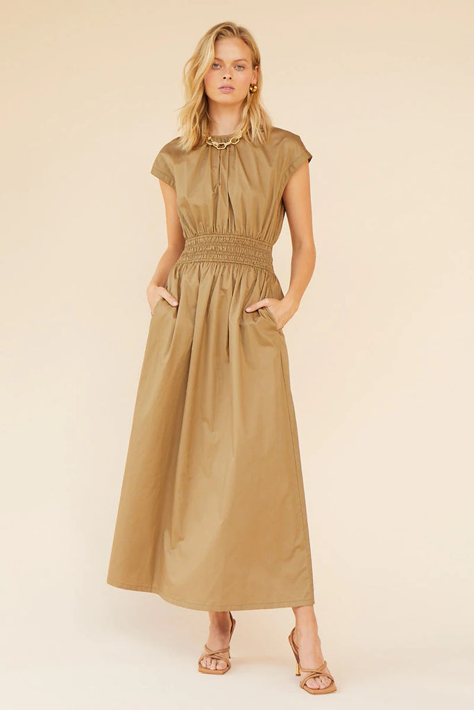 Rosanna Shirred Waist Long Dress