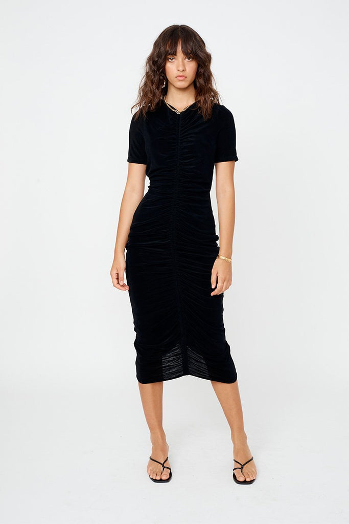 Liz Rouched Midi Tee Dress