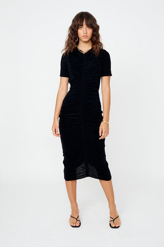 Liz Rouched Midi Tee Dress
