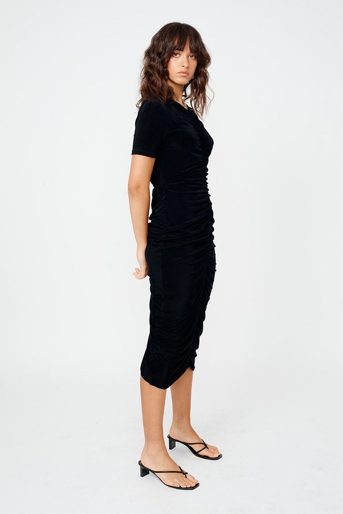 Liz Rouched Midi Tee Dress